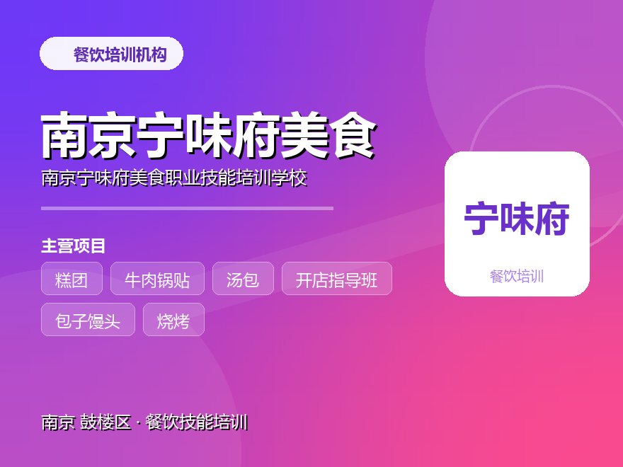 南京宁味府美食职业技能培训学校