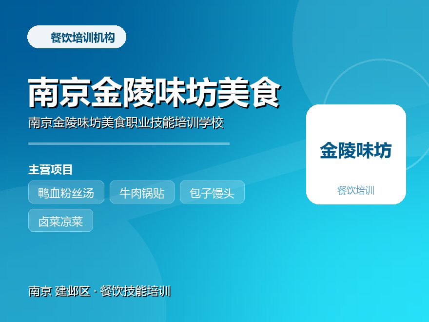 南京金陵味坊美食职业技能培训学校